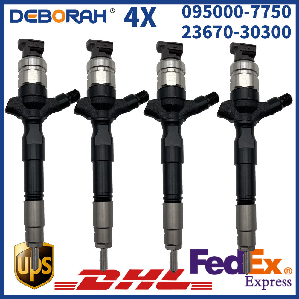4X Common Rail Fuel Injector 095000-7750 for Toyota HILUX VIGO 2KD Hiace