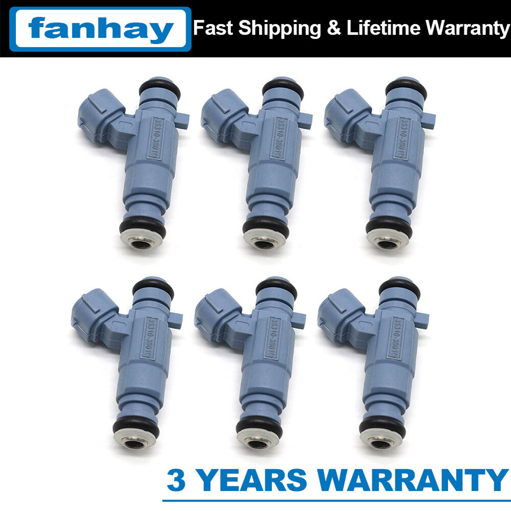 Set of 6 Fuel Injectors 842-12256 For 2001-2006 for Hyundai Santa Fe 2.4L 3531038010