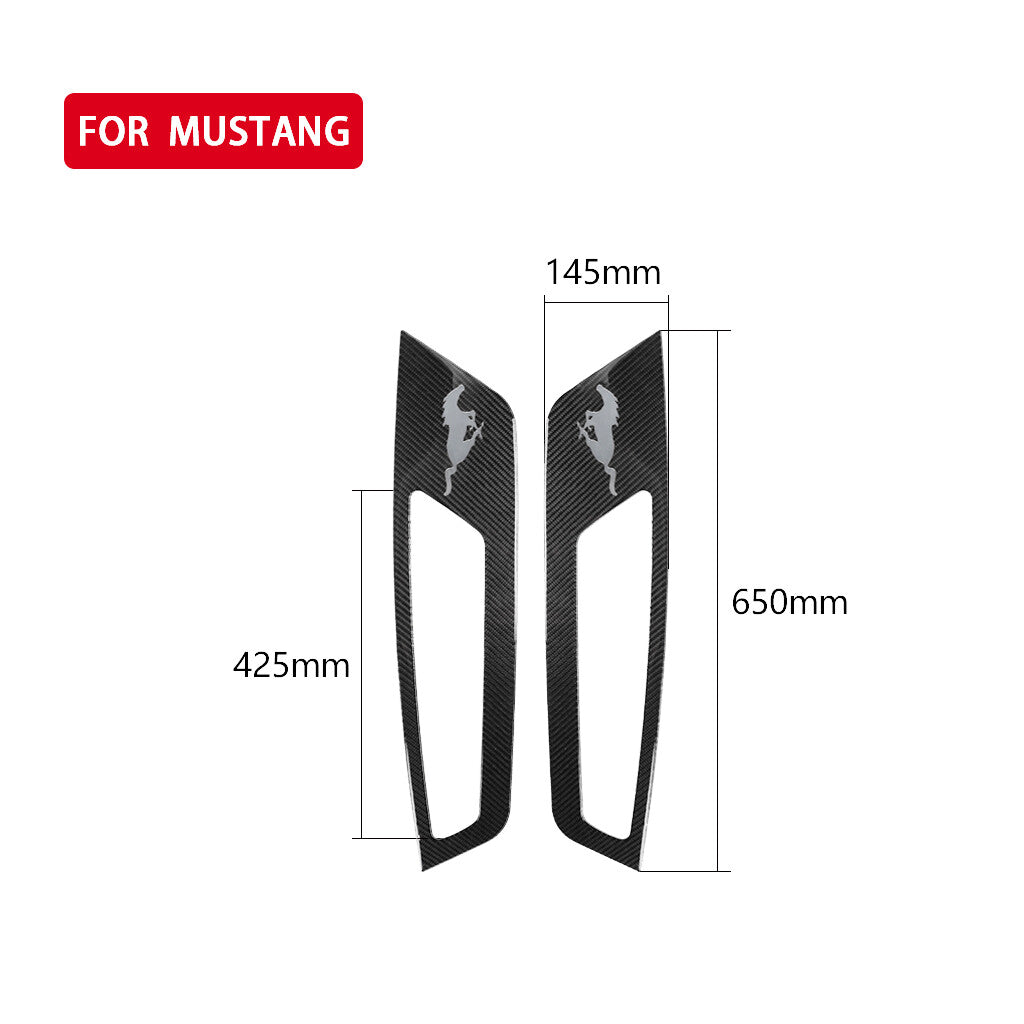 Carbon Fiber Interior Front Door Panel Decorative Cover for Ford for Mustang 2009-13