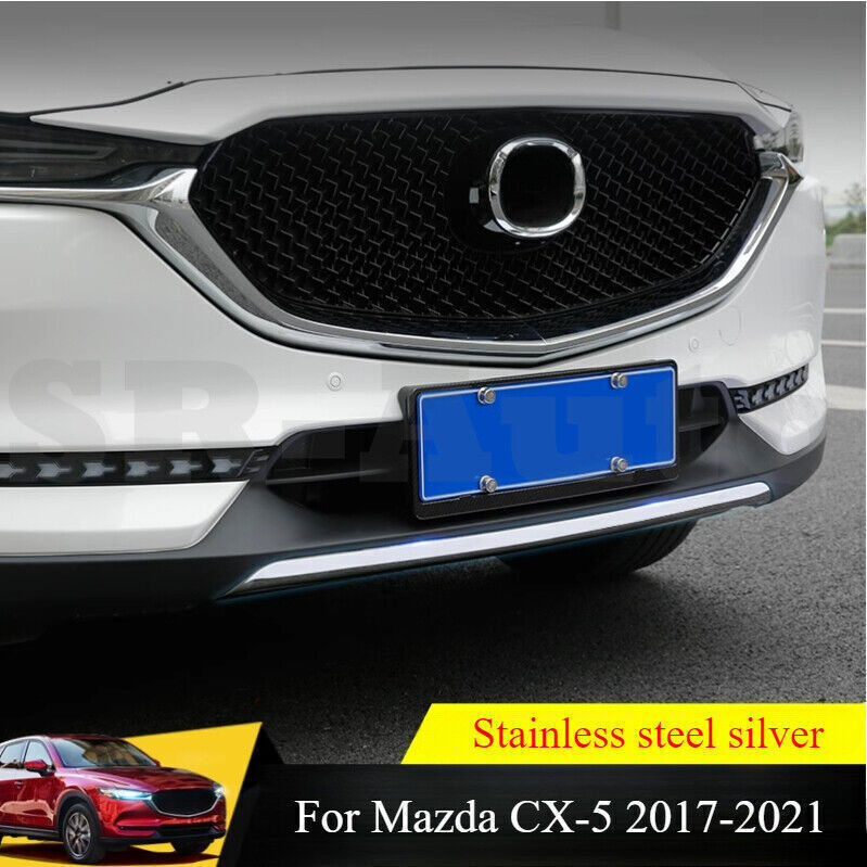 1P for Mazda CX-5 CX5 17-21 Chrome Steel Front Bumper Lower Protector Strip Trim