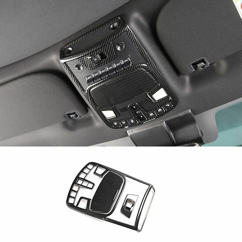 for Ford F-150 2015-2020 Carbon fiber Car Front Reading Light Lamp Cover Trim 3x