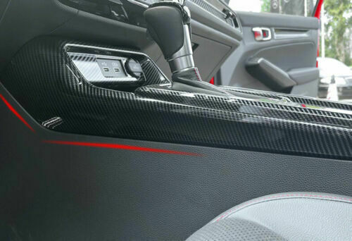 for Honda for Civic 2022-2023 Carbon Fiber Textured ABS Gear Shift Both Side Trims