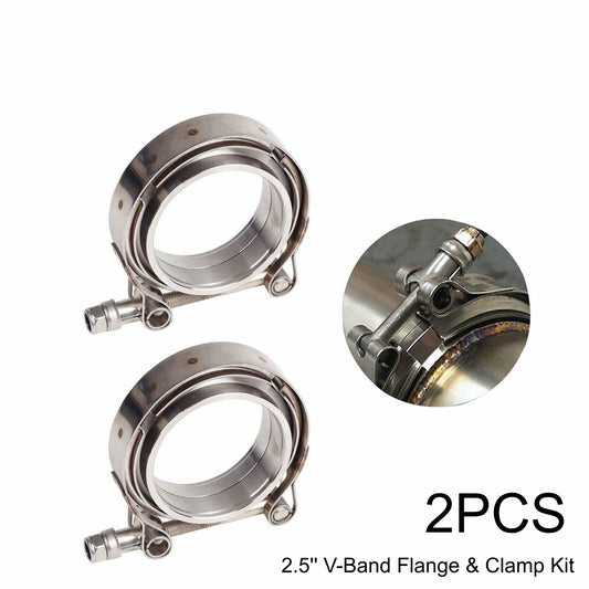 2x2.5 inch V-band flange clamp quick-release hose kit for turbo exhaust pipes in the