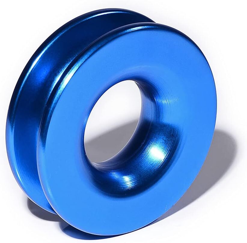 Recovery Ring Snatch Block Pulley For 45000 lbs Soft Shackle Tow Winch Rope Blue