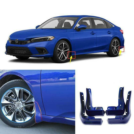for Honda for Civic 11th 2022-2023 Blue Car Front+Rear Mud Flaps Splash Guard Kit 4p