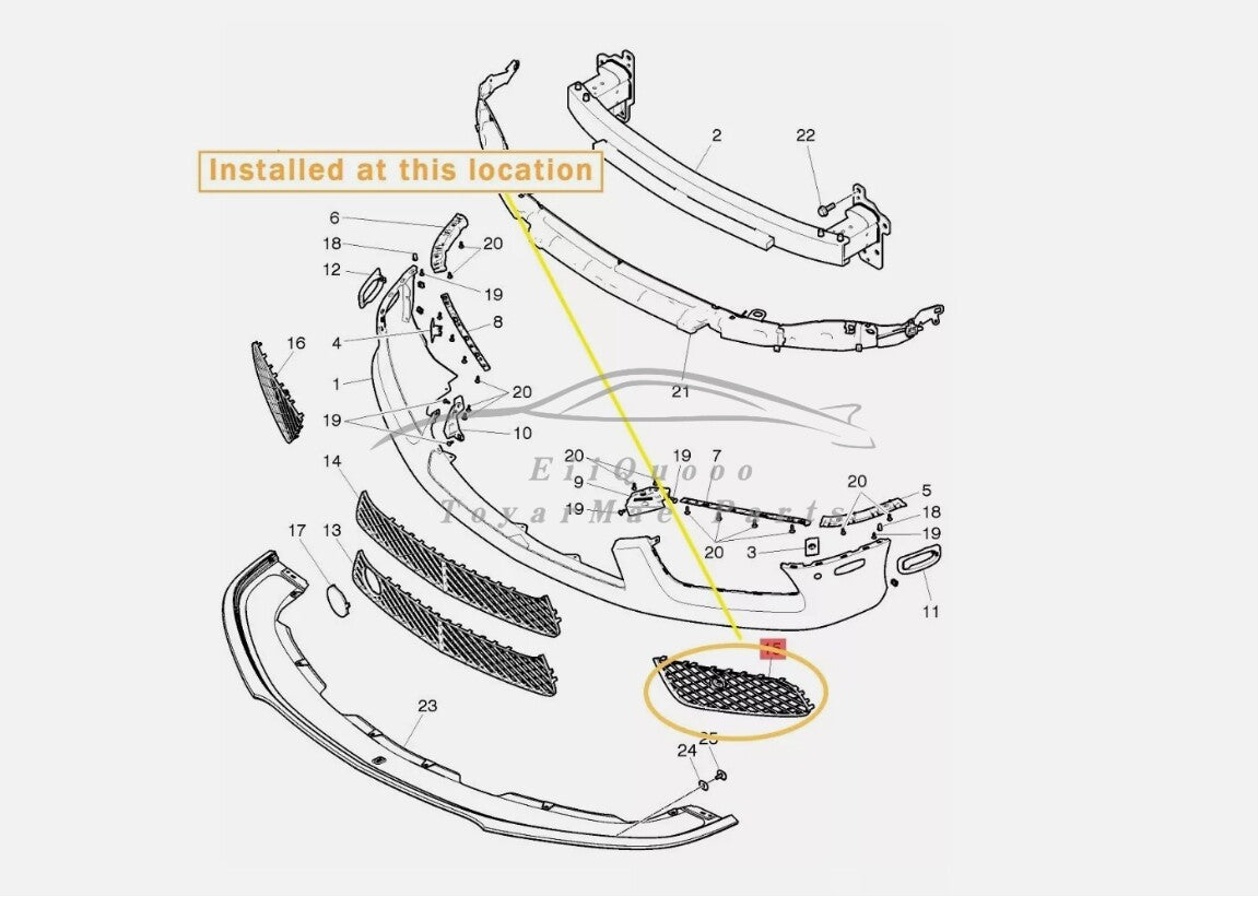 New for Bentley GT GTC Front Bumper Left Grille OE£º3W3807647