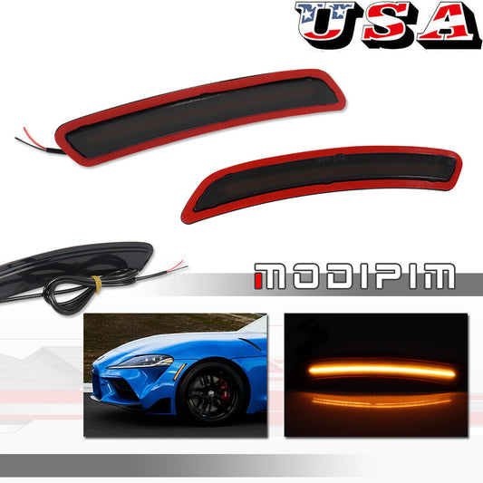 Smoked lens front marker light, amber LED light, suitable for 2020 for Toyota GR Supra