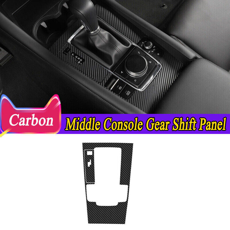 Carbon Fiber Center Console Panel Sticker Trim for Mazda 3 2019-2024