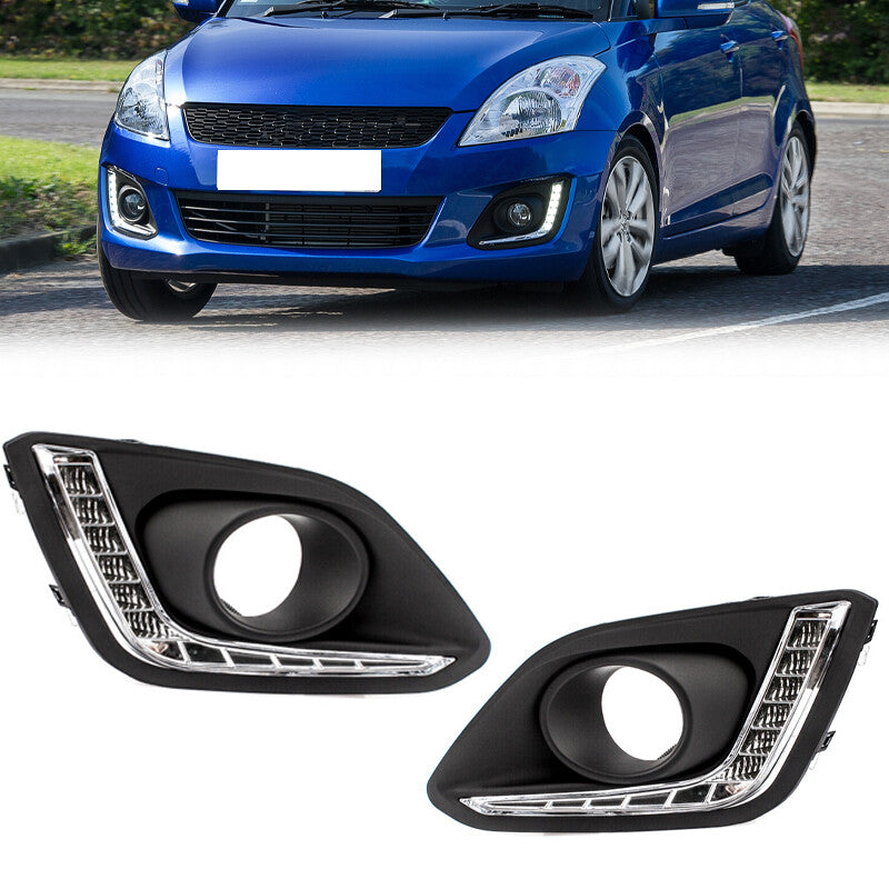A pair of LED DRL daytime running light covers for Suzuki for Swift 2014 2015 2016