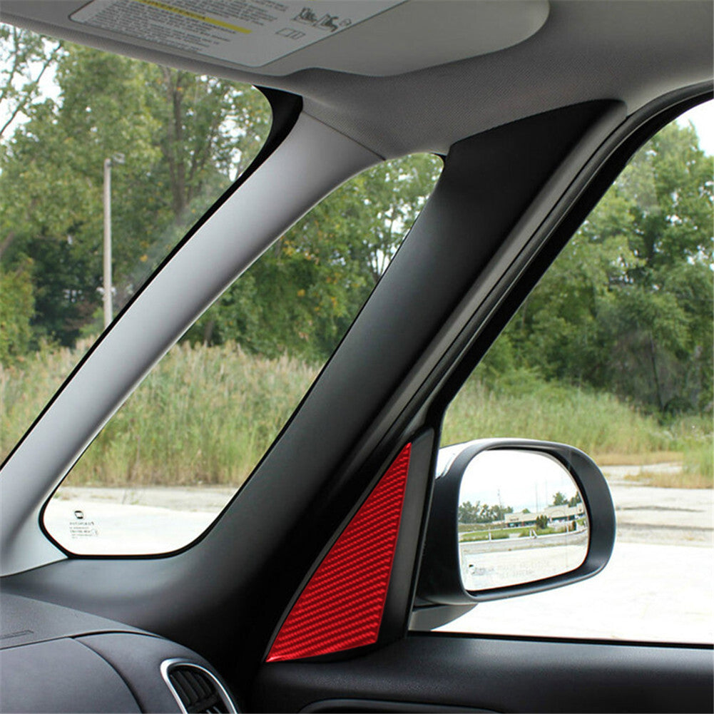 Red Carbon Fiber Passenger side door Pillar Panel Cover Trim for Fiat 500L 14-17