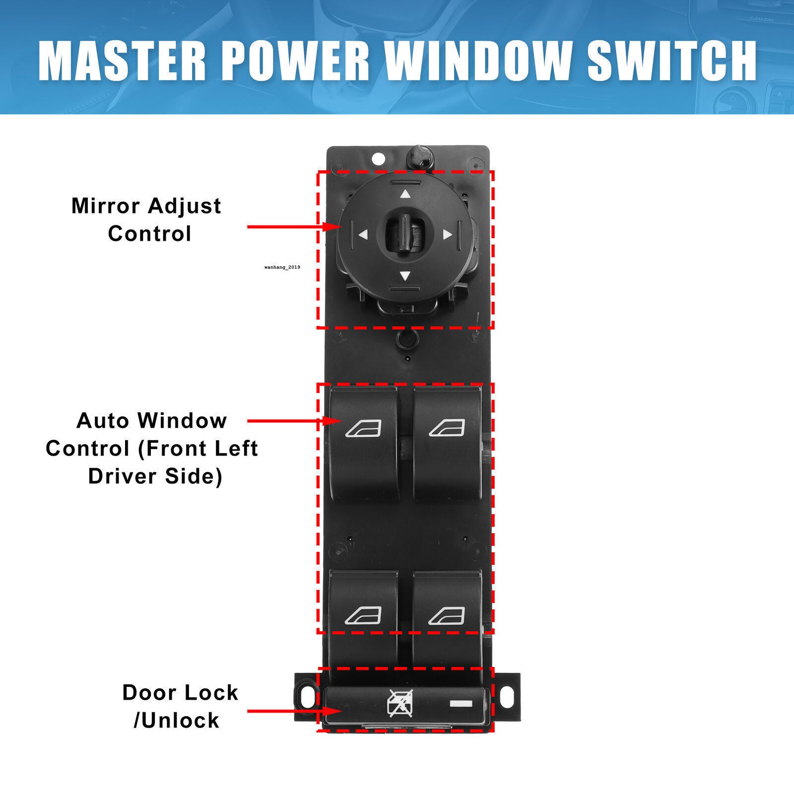 for Ford Focus MK II 2004-2018 3M5T-14A132-AG Power Window Switch Driver Side 1