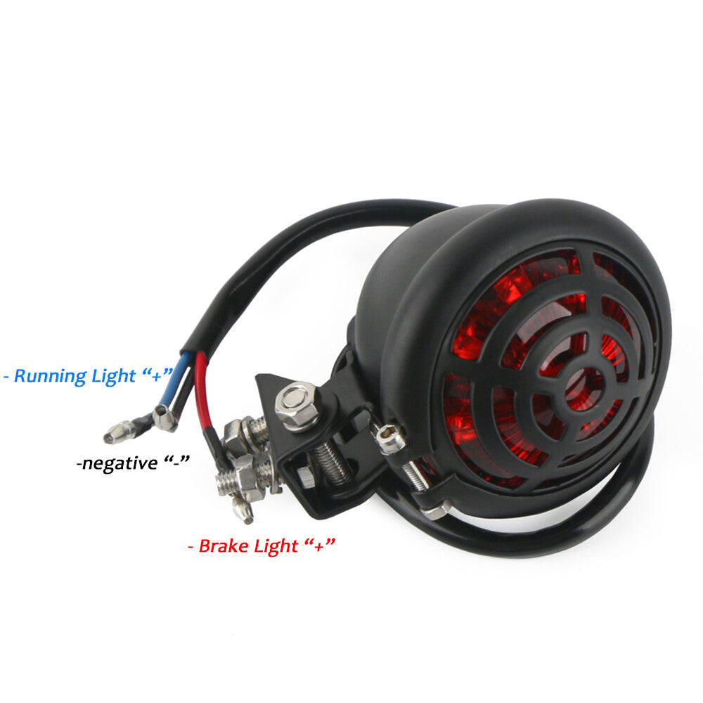 Black LED rear stop brake taillight for Harley Bobber Cafe Racer ATV