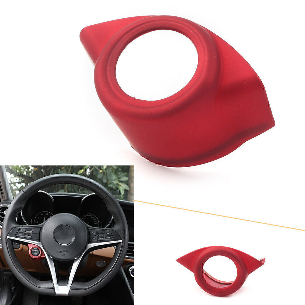 Fit Car for Alfa Romeo Giulia 2017-2020 18 19 Red Front Start Engine Stop Cover Trim