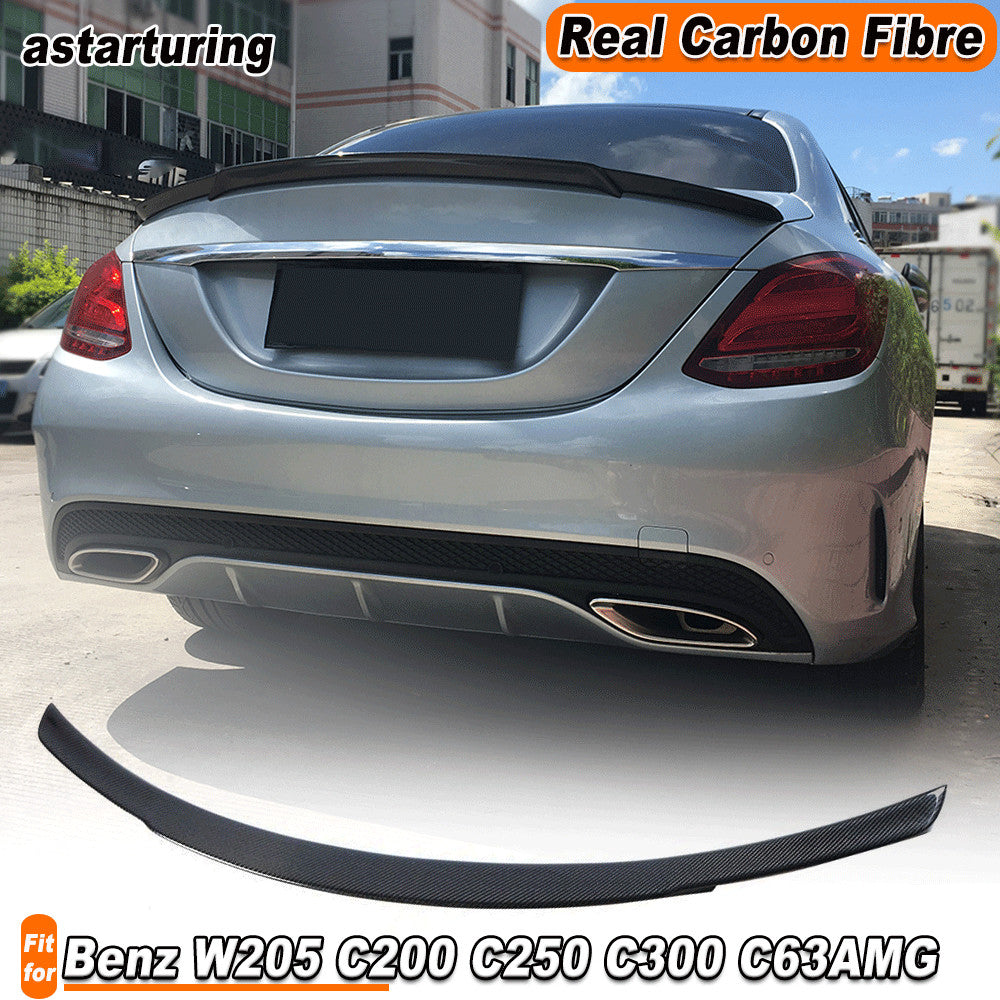 Fit for Mercedes W205 C200 C250 C300 C63 REAL CARBON Rear Trunk Spoiler Wing