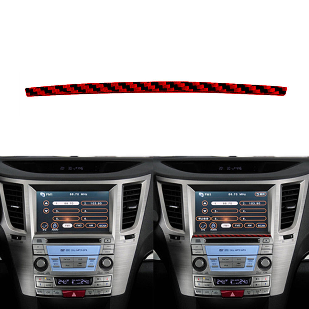 Red Carbon Fiber Below Navigation Strip Cover for Subaru Legacy Outback 2010-14