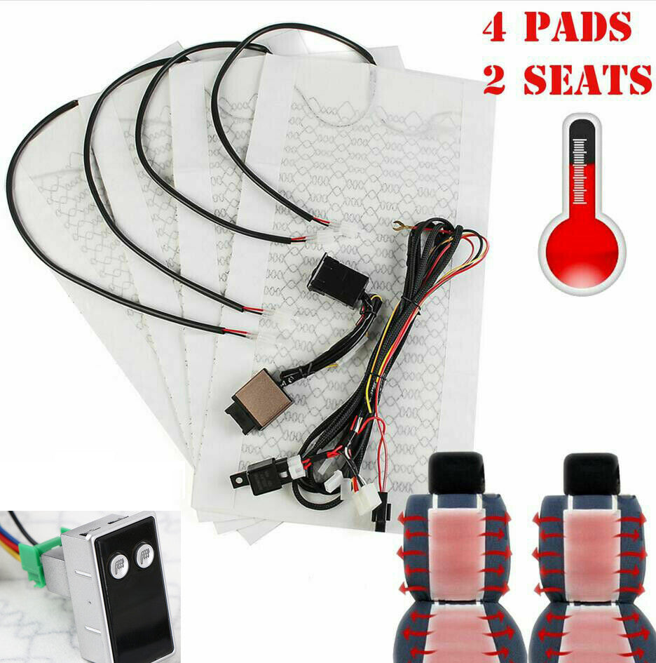 Universal 12V Car Carbon Fiber Heated for Seat Heater Kit Cushion 5-LEVEL Switch Kit