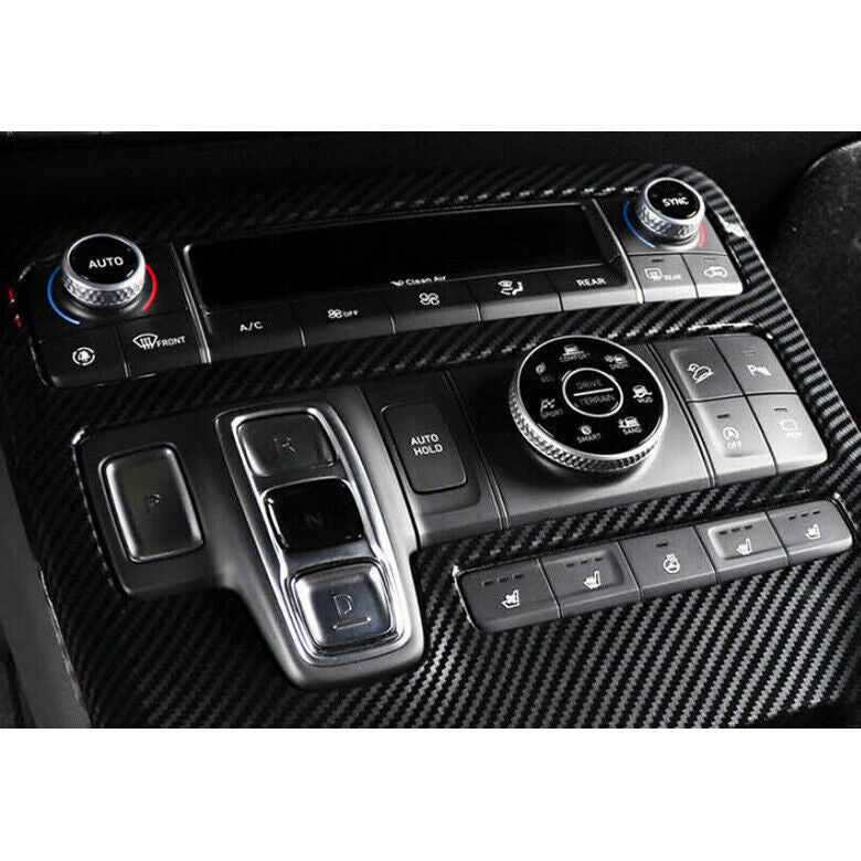 1x for Hyundai Palisade 2020-2022 Carbon Fiber ABS Console Gear Shift Cover Trim