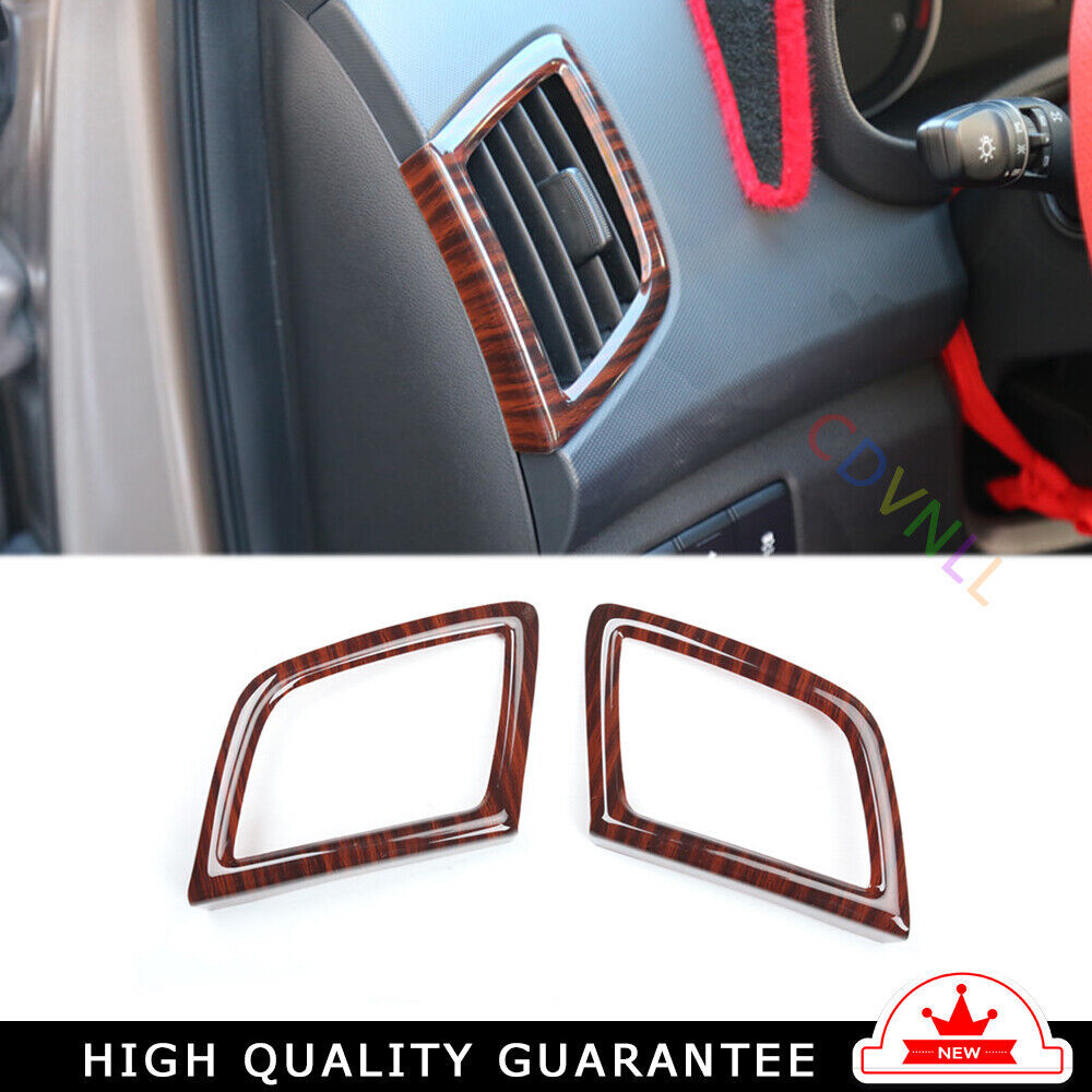 Car LR AC Air Outlet Vent Cover Trim 2PCS for Hyundai IX25 2015-2019 Red Wood
