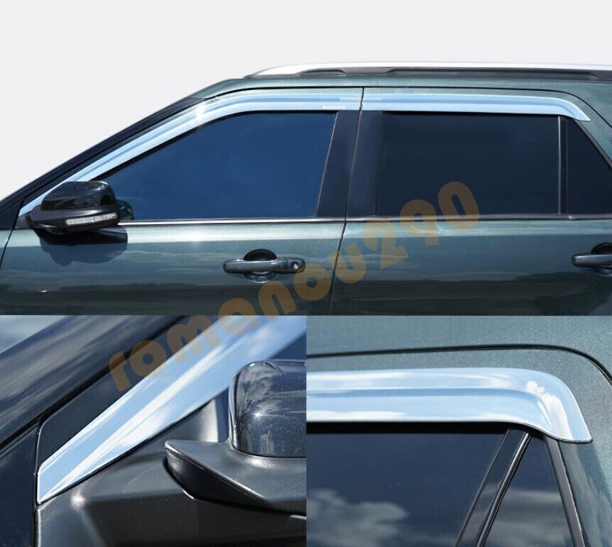 2014-2019 for Ford Explorer Chrome Window Visor Vent Shades Sun Rain Guard Cover