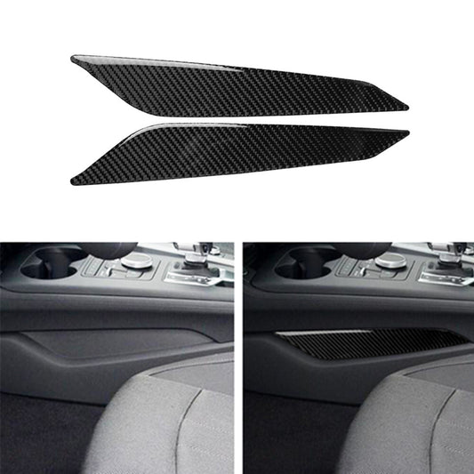 2Pcs Gear Shift Side Trim Cover Decor Carbon Fiber for Audi for A4 B9 S4 2017-2019
