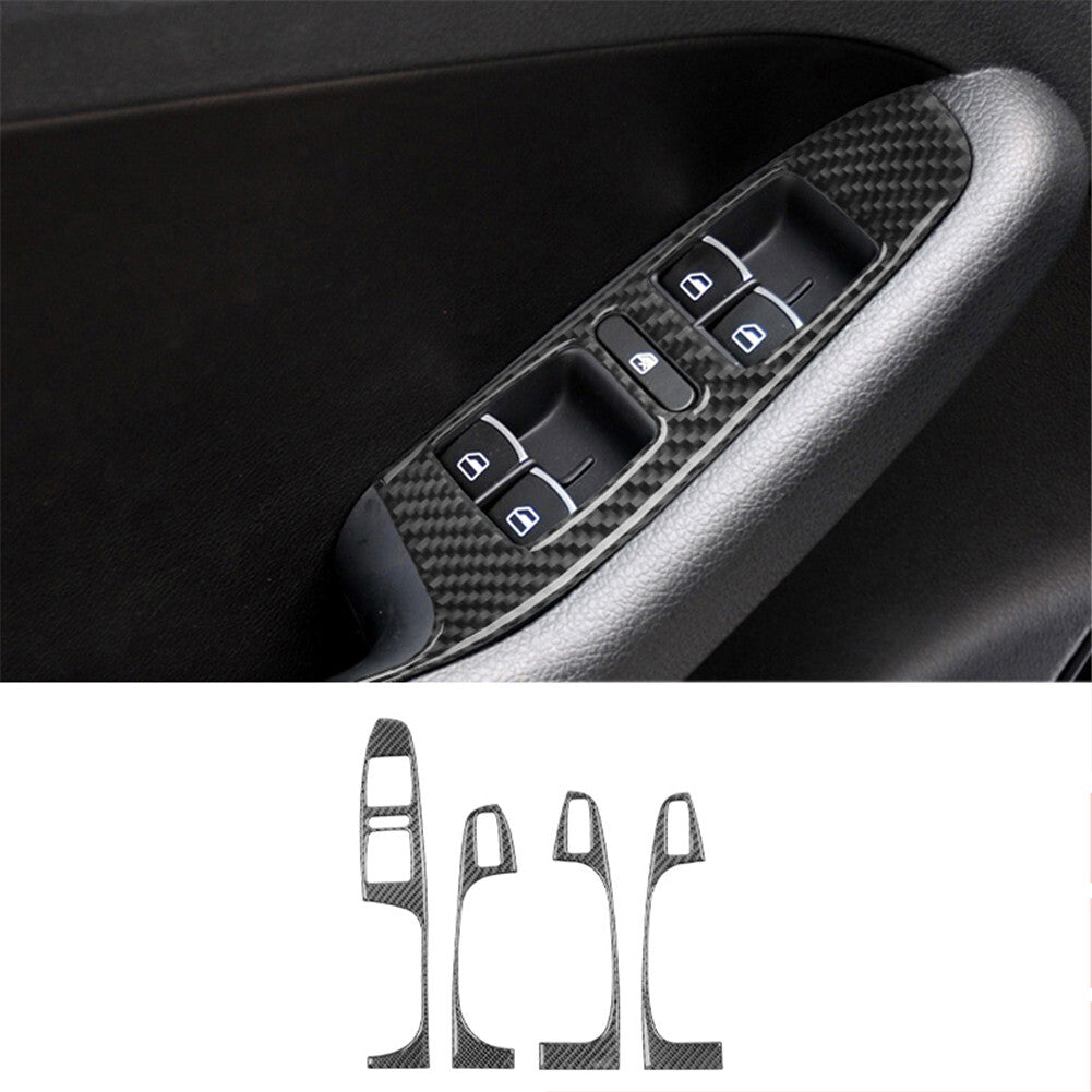 4x carbon fiber window control bezel for Volkswagen for Jetta Sedan 2011-2014