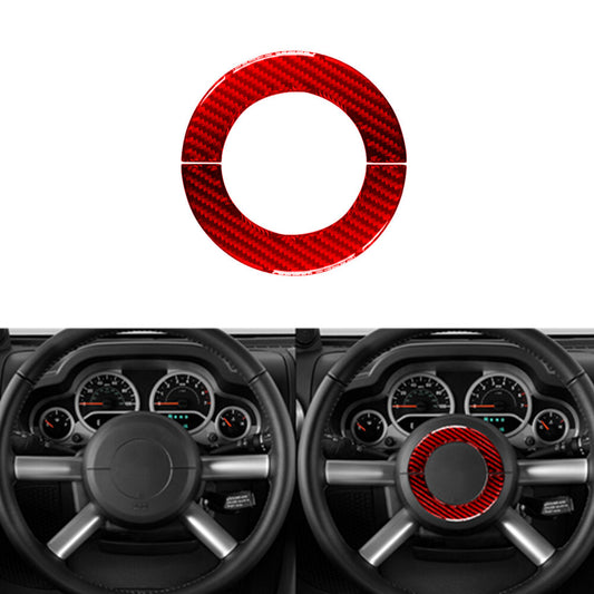 Red Carbon Fiber Steering Ring Cover for Jeep for Wrangler 2007-2010
