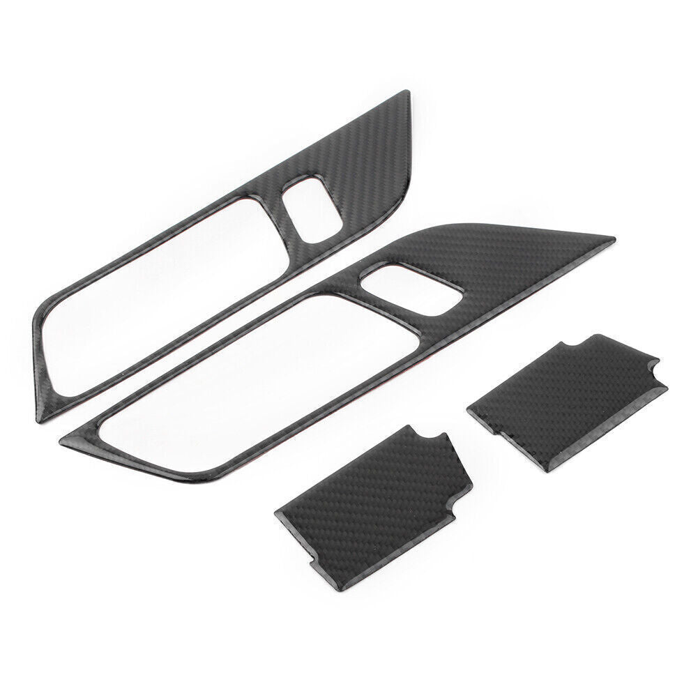 for Ford for Mustang 15-19 Carbon Fiber Look Car Interior Door Handle Frame Trim