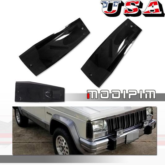 2 smoked front side marker lamp houses for 1984-1996 for Jeep Cherokee Wagoneer