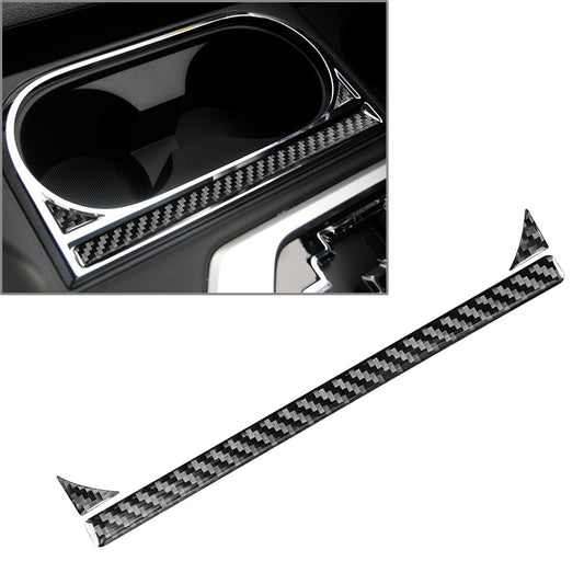 Cup Holder Panel Cover Trim Fit for Toyota Tundra 2014-2021 RHD Carbon Fiber Black