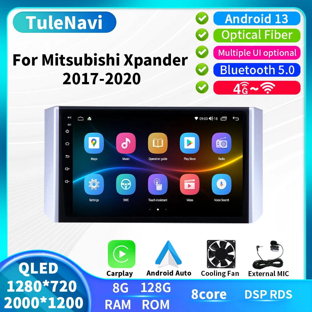 for Mitsubishi Xpander 2017-2020 Car Radio GPS Stereo Multimedia Carplay Player
