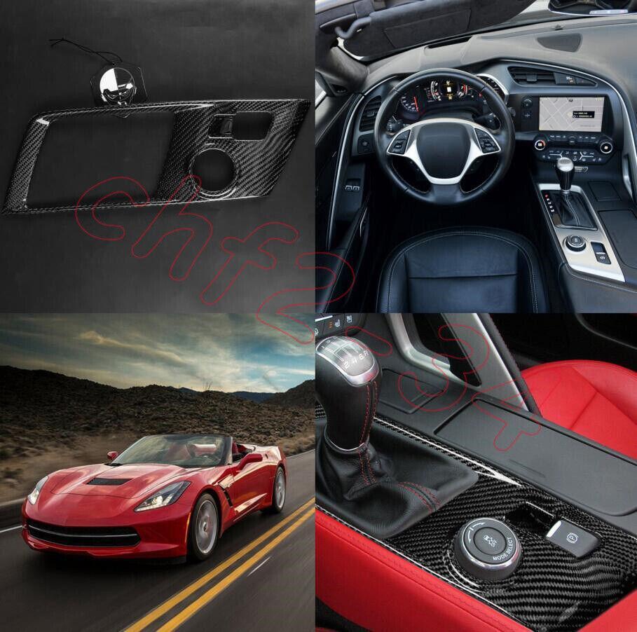 Dry Carbon Central Console Gear Shift Trim Fit for Chevrolet for Corvette C7 ZR1 Z06