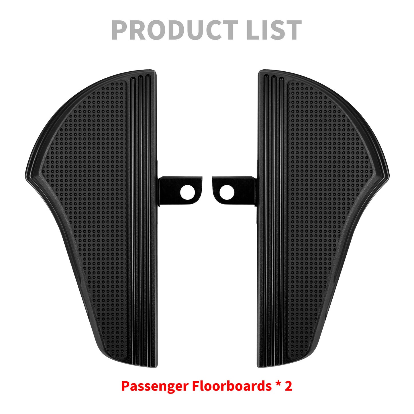 Black Defiance Male Mount Passenger Floorboards for Harley Road Electra Glide