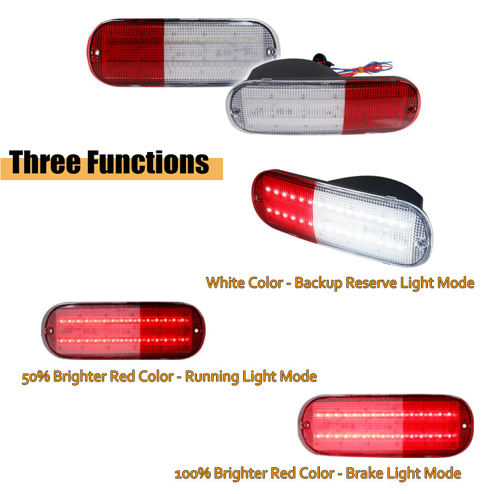 2-Piece White/Red Spare Taillights and Brake Lights for 01-05 for Chrysler PT Cruisers