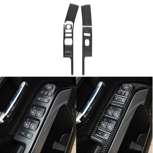 Carbon Fiber Front door Window control Trim For Silverado for GMC for SIERRA 2014-2018