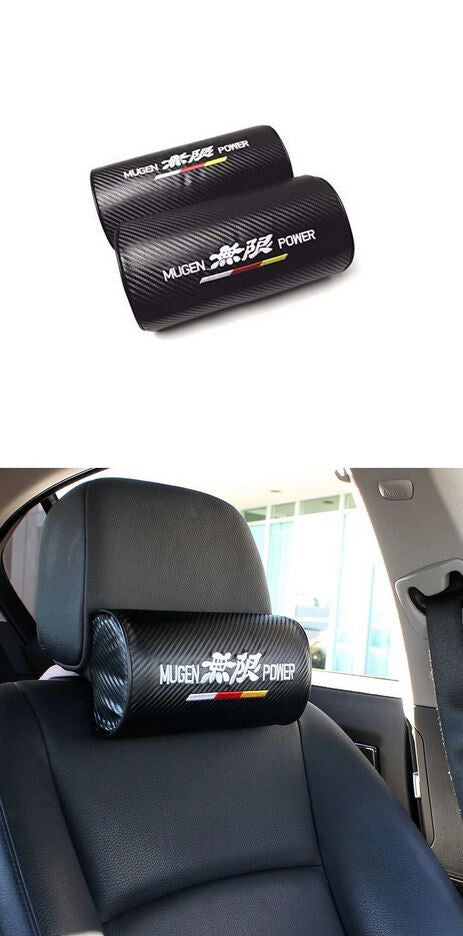 2-Piece Car Seatbelt Covers, Shoulder Belts, Red Fabric, Mugen, for Honda for Acura