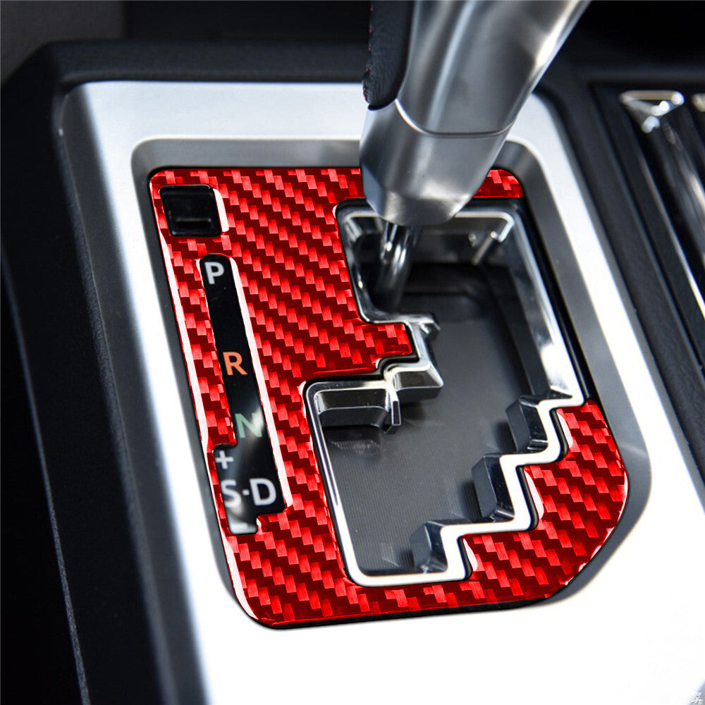 Red Carbon Fiber Central Gear Shift Indicator Trim Fit for T@yota Tundr@ 2014-21