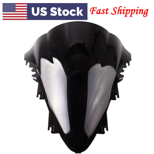 Motorcycle Windscreen Windshield Fit for Yamaha YZF R1 2007 2008 Double Bubble Black