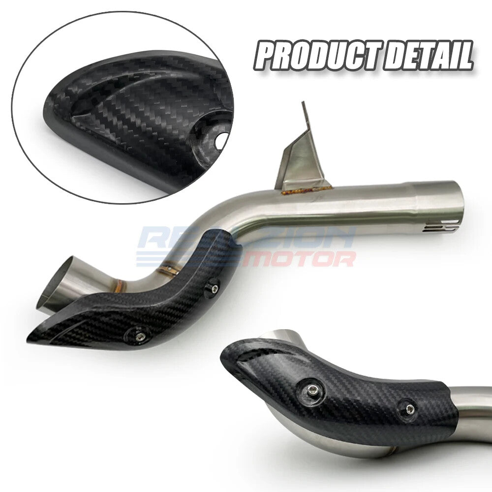 With Anti-Scald Cover Slip-On Link Middle Pipe for BMW F750GS F850GS ADV 2018-22