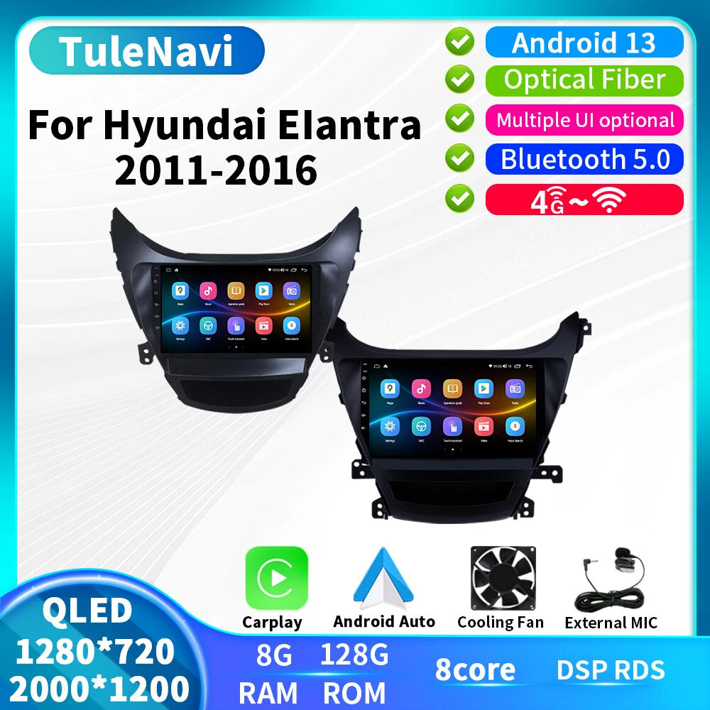 for Hyundai for Elantra Avante I35 2011-2016 Carplay Car Radio GPS Multimedia Screen