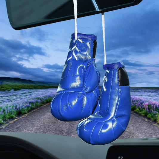 1 Pair Blue for Mini Boxing Gloves for Car Mirror Ornament Hanging Deco for Men