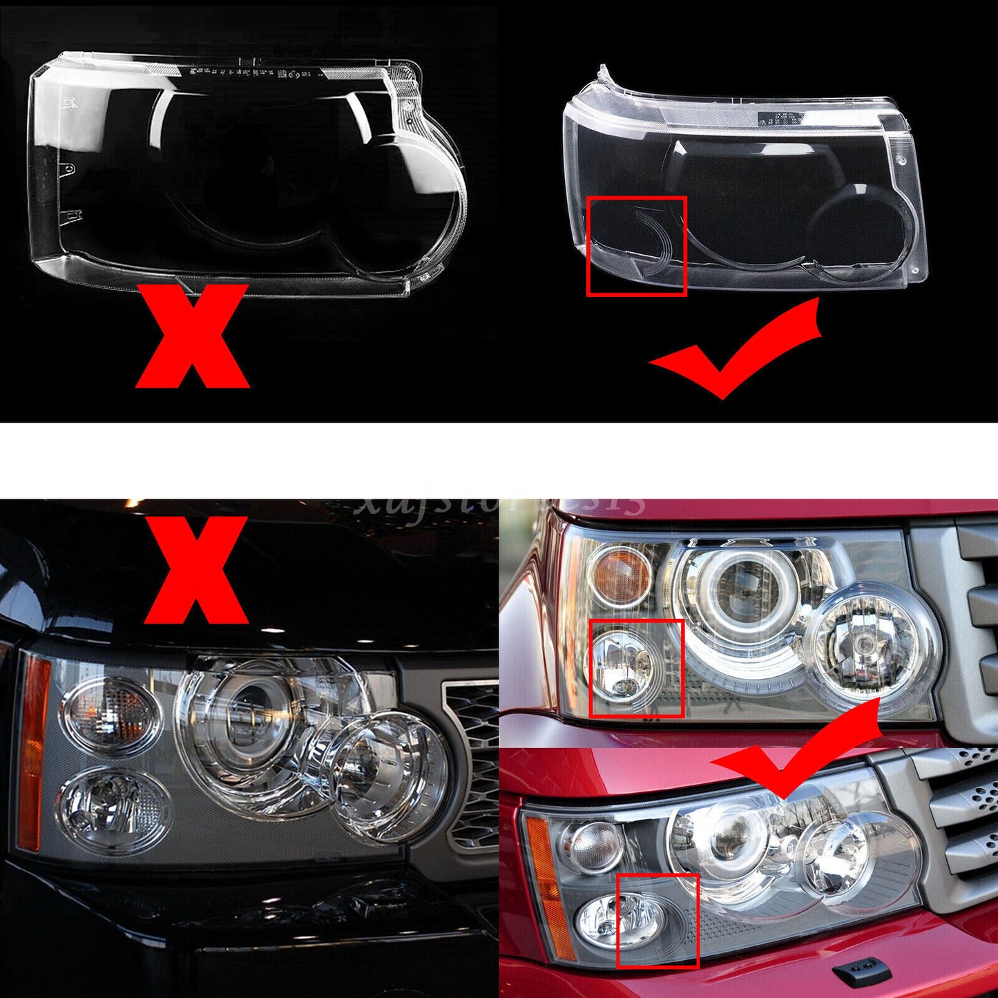 1 left front headlight lens cover fits for Land Rover for Range Rover Sport 06-09