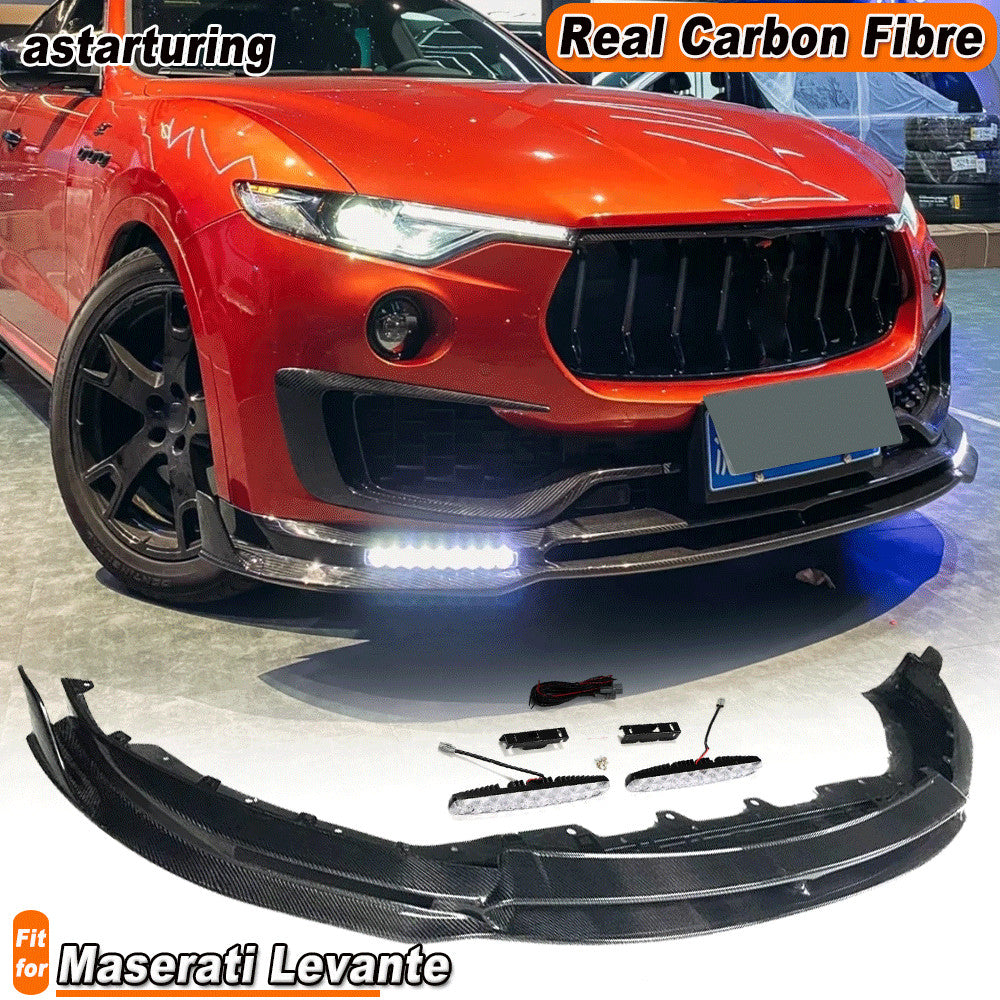 Fit for Maserati for Levante 2016-2020 Real Carbon Fiber Front Bumper Lip Spoiler