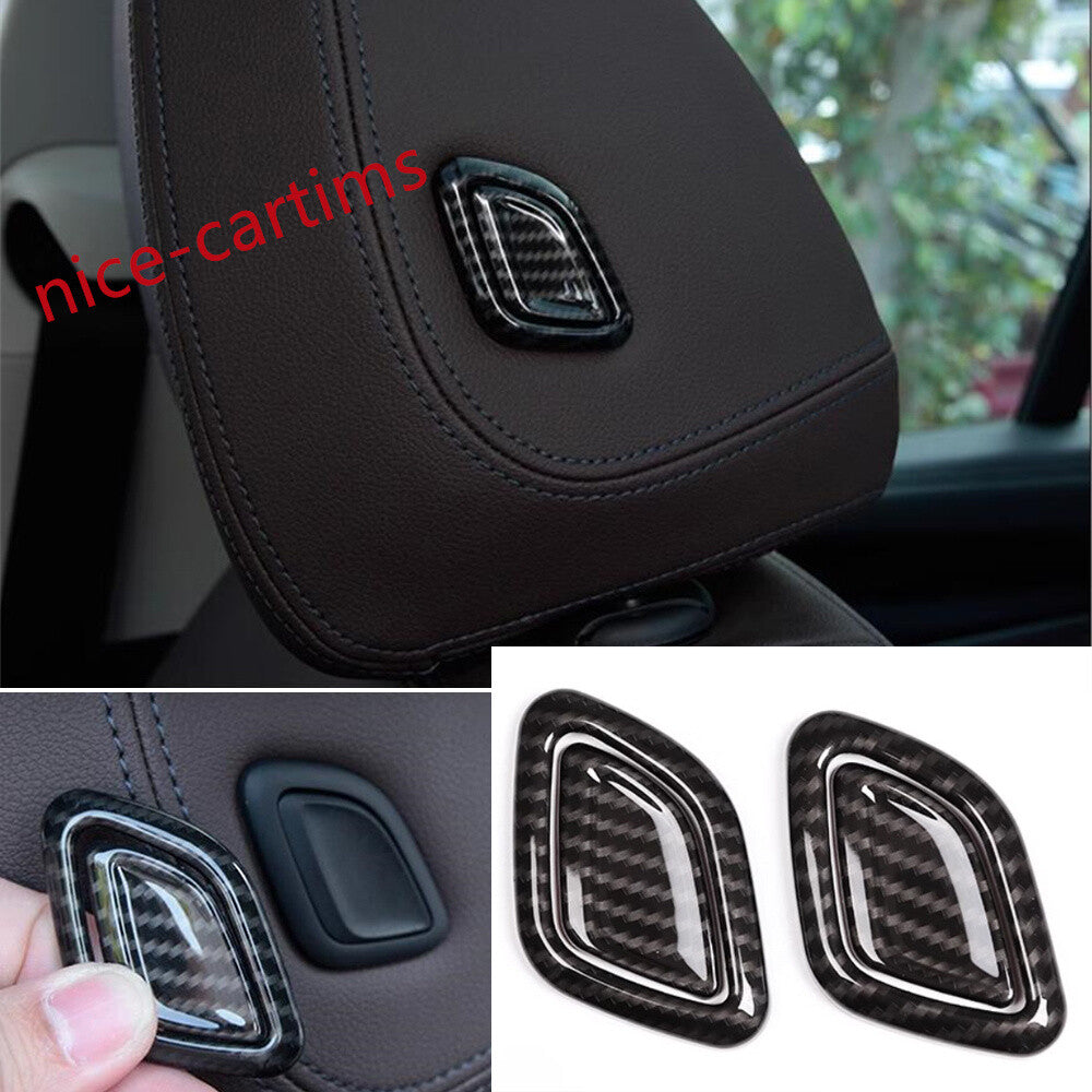 Carbon Fiber ABS Headrest Button Switch Trim for BMW X3 X4 2018+3 Series G20 20+