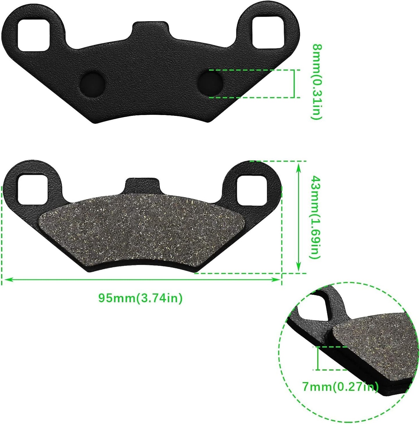 Front and Rear Brake Pads for POLARIS Forest Tracker 570 2015 /Sportsman 800 EFI