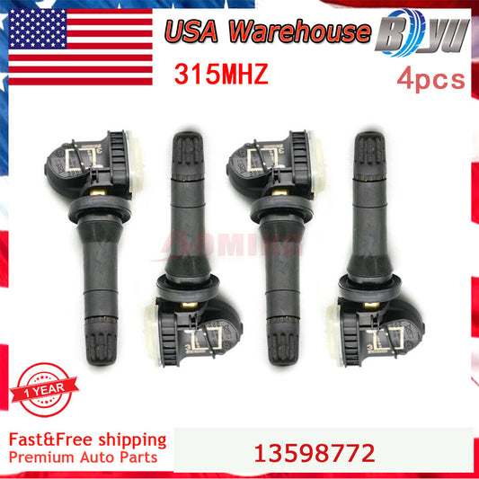 NEW 4pcs 13598771 For GM for Chevy Equipment Tire Pressure Monitoring Sensor TPMS US