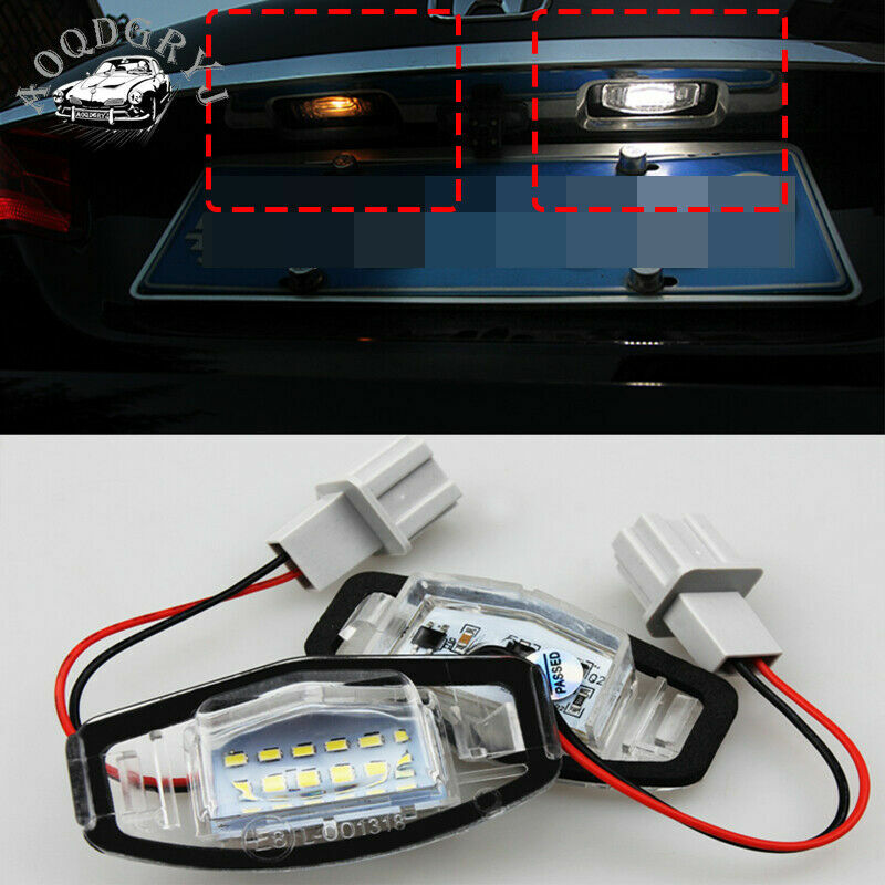 1 Set Rear Led License Number Plate Light Bulbs for Honda Accord 2008-2015 White