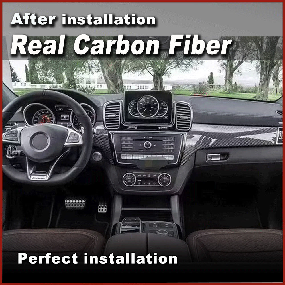 7PCS Carbon Center Console Panel Interior Trim for Benz W166 GLE43 GLE63 2015-19
