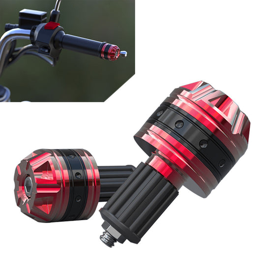Red Pair Motorcycle Scooter Handle Handlebar Grips Bar End Cap Plugs Slider