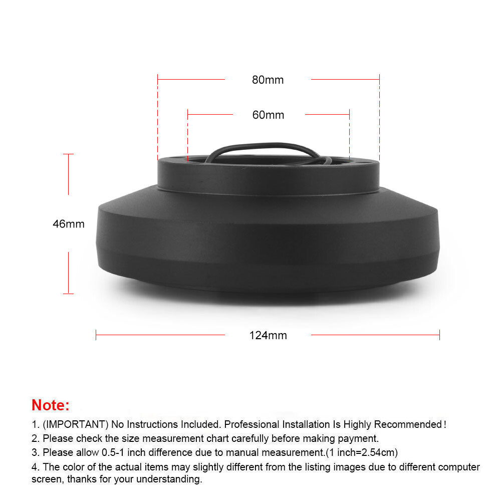 Steering Wheel Mount Short Hub Adapter Black For 76-95 for Mercedes-Benz 190E W123