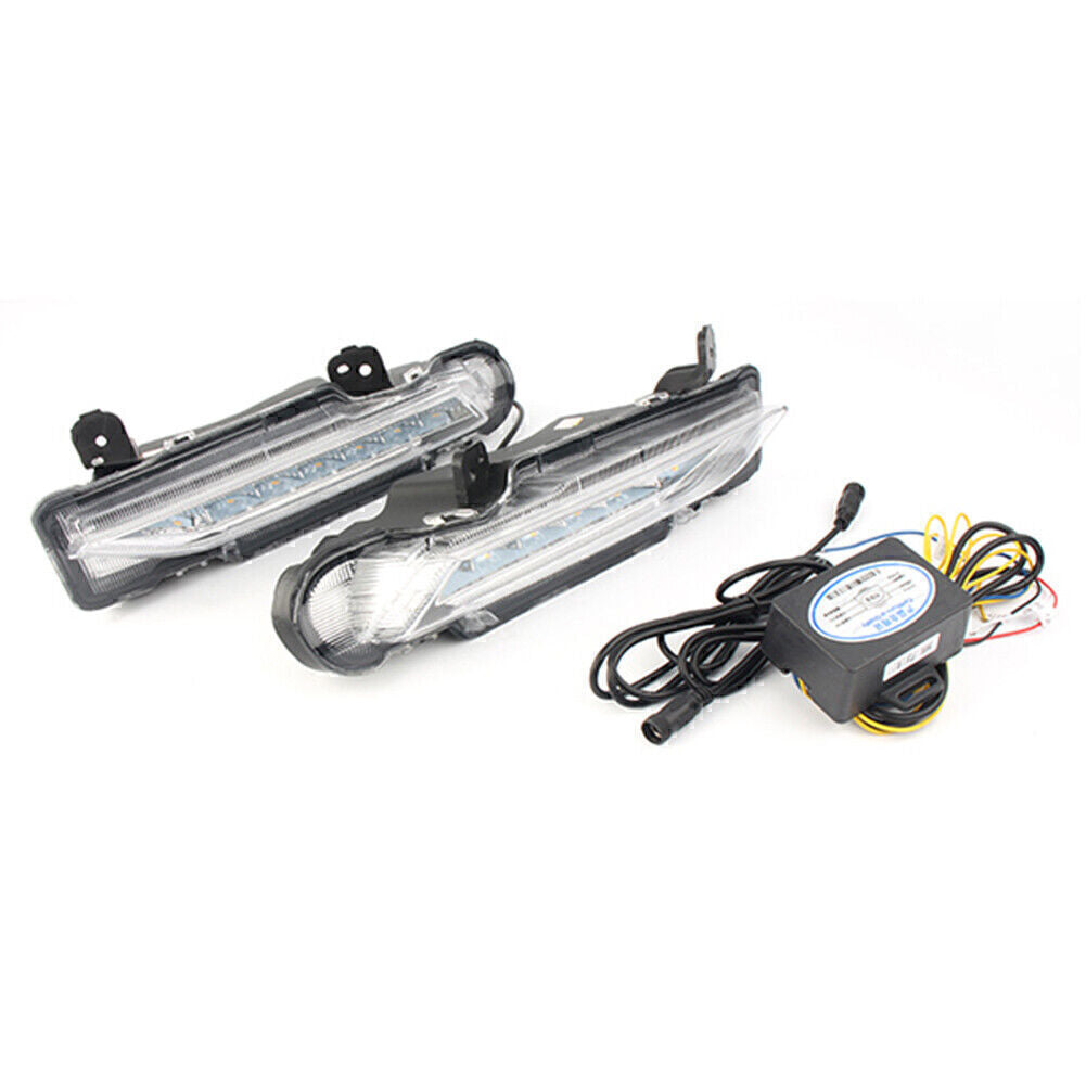 Pair LED DRL Daytime Running Light Turn Signal 2017-2018 Fit for Toyota Yaris Auto